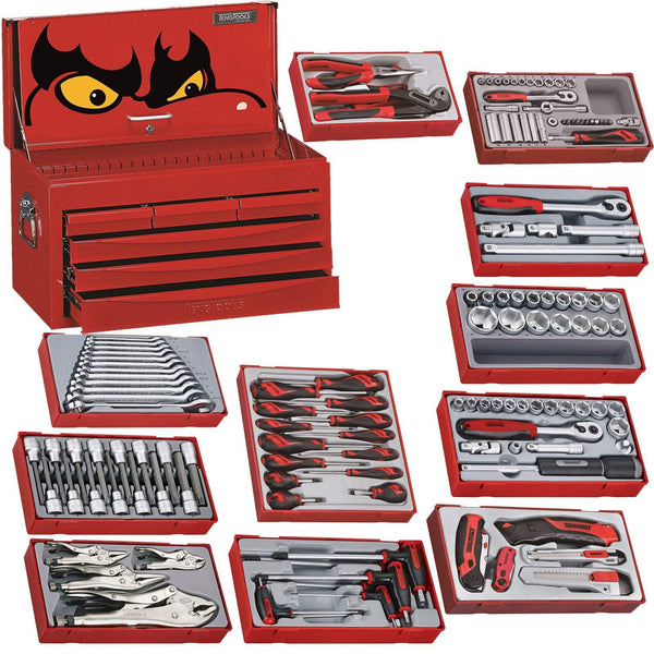 Teng Tools 173 Piece Complete Mixed Service Tool Kit With Free Tool Box - TC806SV-KIT3