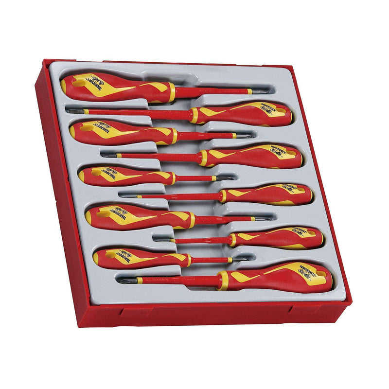 Teng Tools 10 Piece 1000 Volt Insulated Slotted/Flat, PH & PZ Type Screwdriver Set - TTDV910N