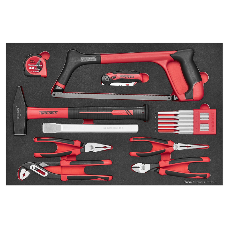 Teng Tools 15 Piece Garage and Auto Mechanics and DIY General Service Repair Tool Set - TTEPS15