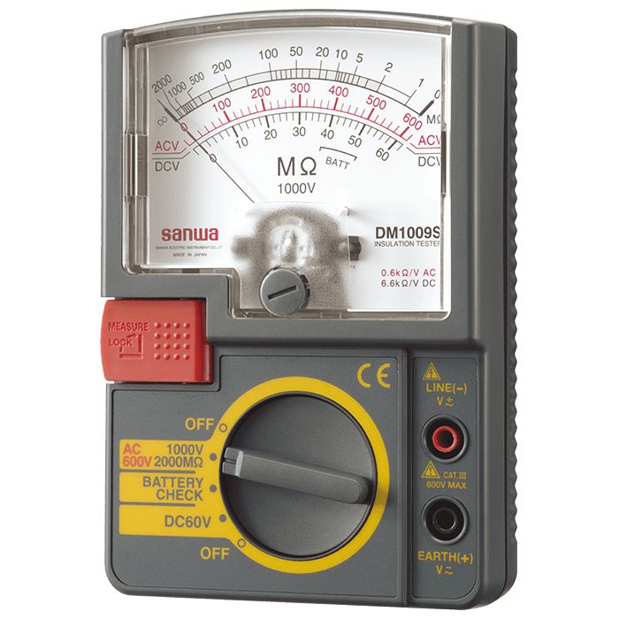 DM1009S | 1000V Analog Insulation Tester / Portable Insulation Resistance Meter - Sanwa-America.com