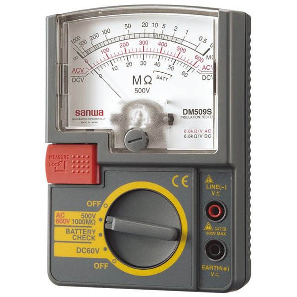 DM509S | 500V Analog Insulation Tester / Portable Insulation Resistance Meter - Sanwa-America.com