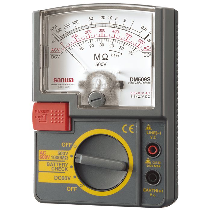 DM509S | 500V Analog Insulation Tester / Portable Insulation Resistance Meter - Sanwa-America.com
