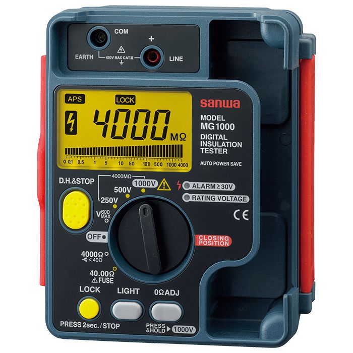 MG1000 | Digital Insulation Tester Dustproof + Splashproof IP54 Design - Sanwa-America.com