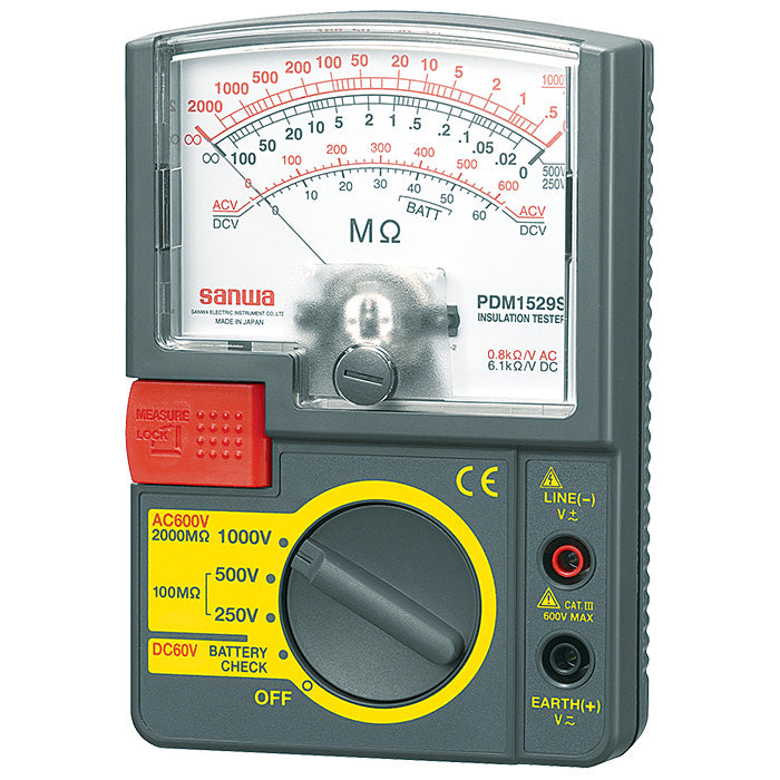 PDM1529S-1000V-500V-250V-Analog-Insulation-Tester-Portable-Insulation-Resistance-Meter | Sanwa-America.com