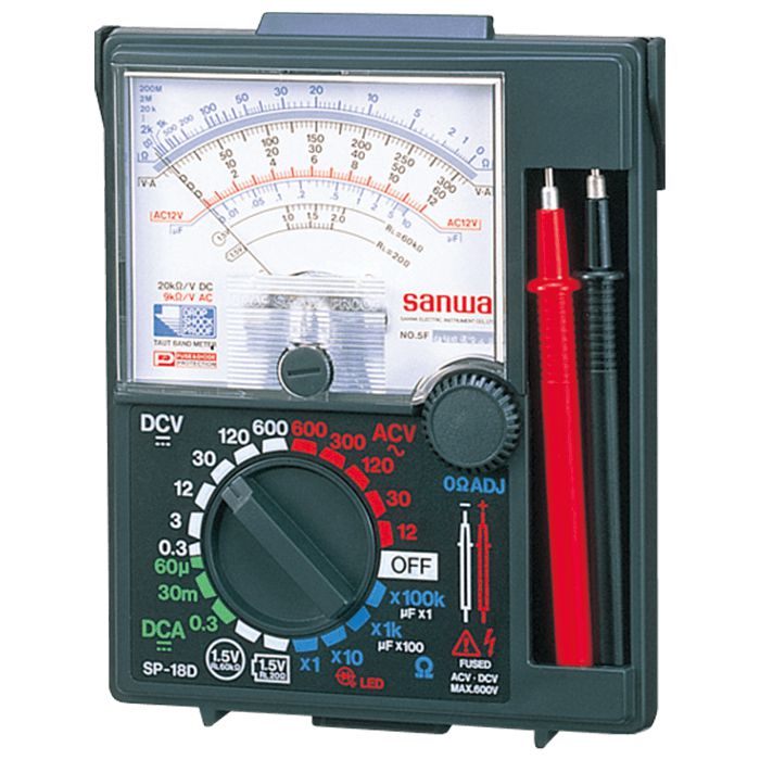 Sanwa SP-18D | Analog Multimeter with Built-In Case | Sanwa-America.com