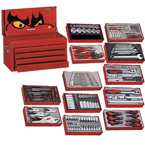 Teng Tools 184 Piece Complete Mixed Service Tool Kit With Free Tool Box - TC806SV-KIT1