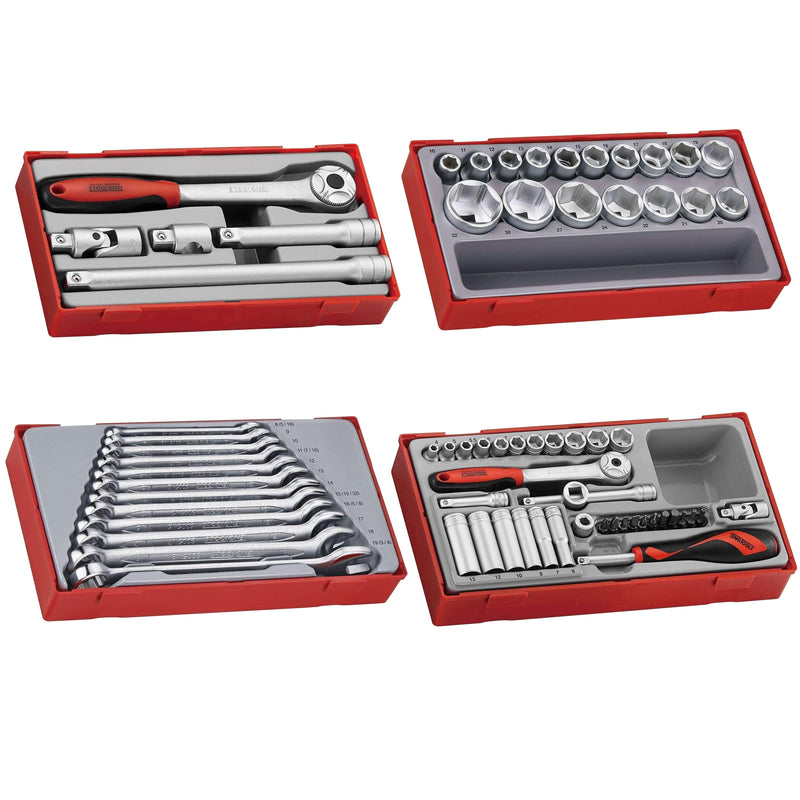 Teng Tools 173 Piece Complete Mixed Service Tool Kit With Black USA Tool Box - TC806NBK-USA3