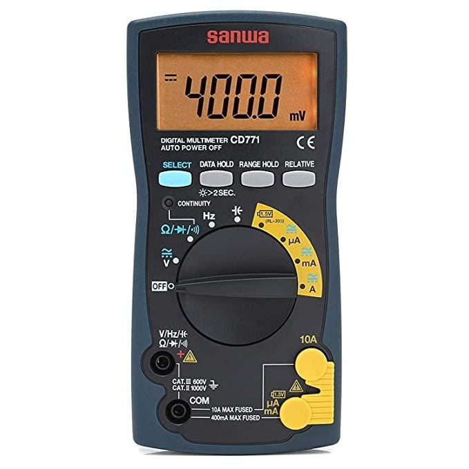 CD771 | Digital Multimeter with Backlight & Continuity Buzzer with LED - Sanwa-America.com