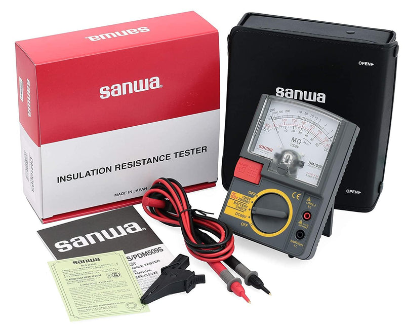 DM1009S | 1000V Analog Insulation Tester / Portable Insulation Resistance Meter - Sanwa-America.com
