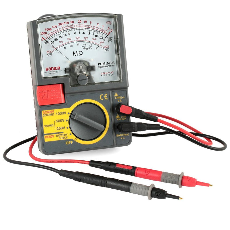 PDM1529S | 1000V / 500V / 250V Analog Insulation Tester / Portable Insulation Resistance Meter - Sanwa-America.com