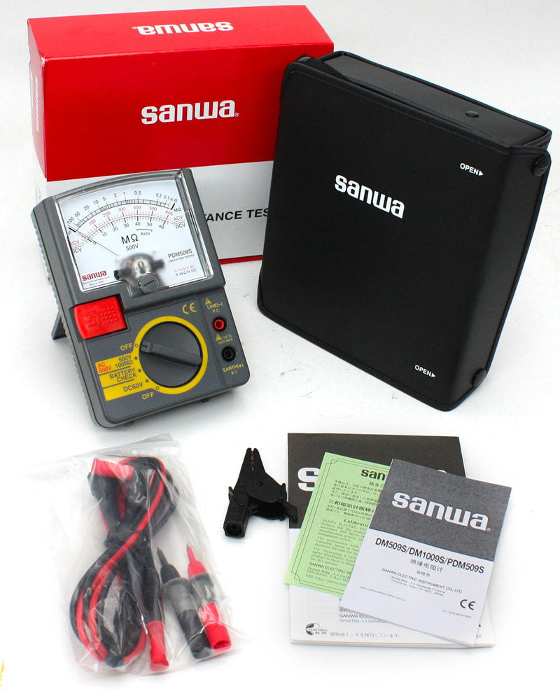 PDM509S | Analog Insulation Tester 500V / 100MΩ Single Range - Sanwa-America.com